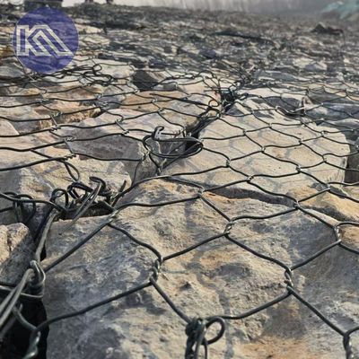 Philippine Gabion Basket 80x100mm Stone Filled 2x1x1m For Sea Filled Project