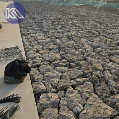 6x2x0.3m Wire Mesh Gabion Baskets 60x80mm Mesh Hole For River Channel Protection