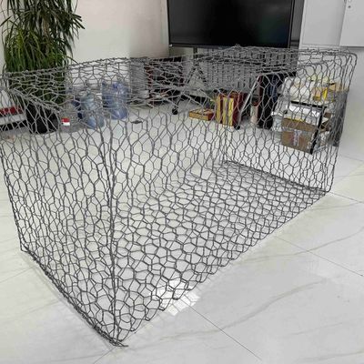 Heavy Gauge Galvanized Woven Gabion Baskets Mesh Custom Stone Cage Retaining Walls