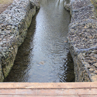 Woven Gabion Box River Bank Erosion Control Heavy Duty Galvanized Flood Barrier