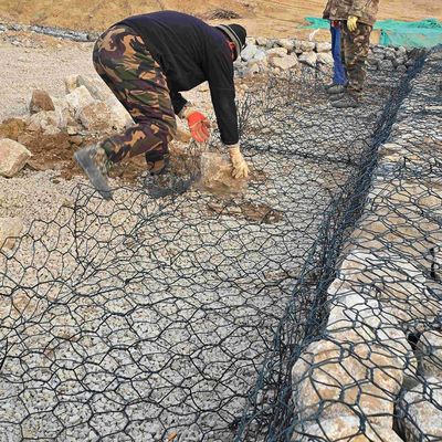 3x1x1m Woven Gabion Baskets Zinc Coated Stone Cage For Garden Flood Prevention