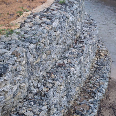 Hexagonal Mesh Hole Gabions Basket Box Galvanized 2x1x1m Gabion Rock Box