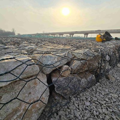 Hexagonal Hole Woven Gabion Mattress Galvanized Stone Cage For Riverbank Protection Erosion Control