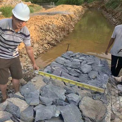 Customized 2X1X1m Gabion Mesh Retaining Wall 80x100mm For Flood Control