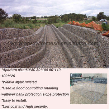 Heavy Duty Erosion Controled Gabion Wall Box 2x1x1m Outdoor Retaining Walls Fence
