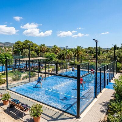 Padel Court Construction System With Glass Panels Steel Frame