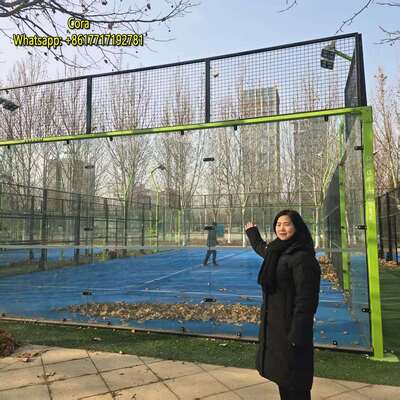 Professional Padel Tennis Court Construction With Panoramic Glass Walls Specialized Turf