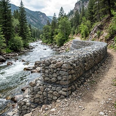 PVC Coated Anti-Corrosion Gabion Wire Mesh Box For Slope Stabilization Retaining Wall