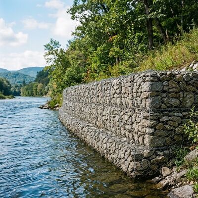 Heavy Galvanized Hexagonal Wire Mesh Gabions For River Bank Protection And Erosion Control