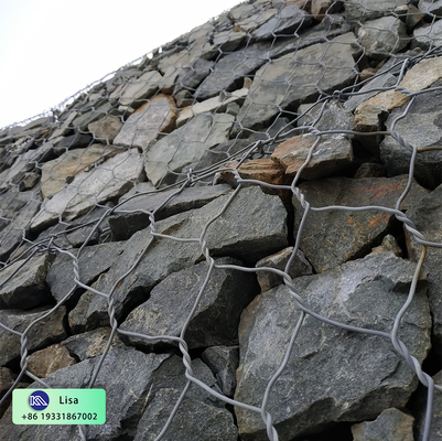 Heavy Duty Galfan Gabion Retaining Wall with Double Twist Hexagonal Weaving for River Bank Protection