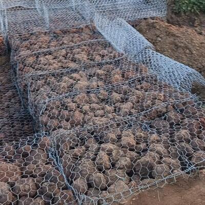 3*2*0.3m Galfan Coated Stone-filled Gabion Retaining Wall For Hydraulic Project