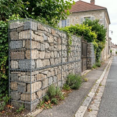 200 x 50 mm Mesh Spiral Wire Connected Hot Dip Galvanized Welded Gabion Fence Panel and Welded Gabion Box for Retaining Walls