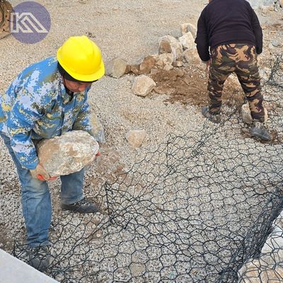 Flexible And Durable Pvc Coated  Gabion Retaining Wall Baskets For Water Conservancy