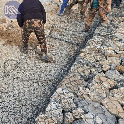 Pvc Coated Steel Wire Mesh Gabion Baskets Custom Size For Environmental Solutions