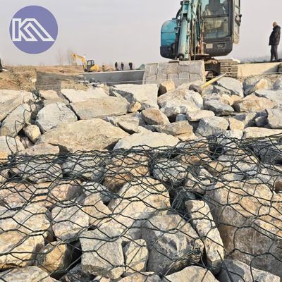 2X1X1m Hot Dipped Decorative Gabion Baskets Galvanized 80X100mm Double Twisted