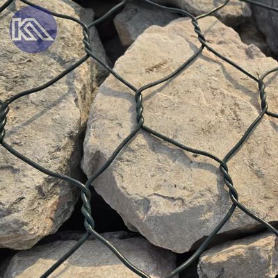 2X1X1m Hot Dipped Decorative Gabion Baskets Galvanized 80X100mm Double Twisted