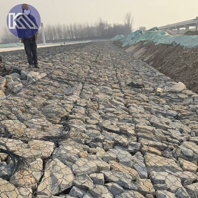 2m X 1m X 1m Gabion Baskets Stone Filled Wire Baskets For Philippine Sea Filled Project