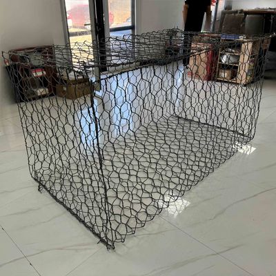 Stacking Securely Hot Dipped Galvanized Retaining Wall Gabion Basket Mesh 2x1x1m