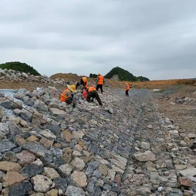 1x1x2M Galvanized Gabion Stone Cage Net Customized Riverbank Erosion Protection