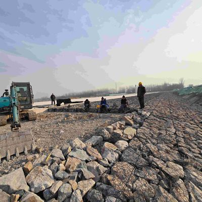 Galvanized Gabion Retaining Wall Customized Size For River Protection