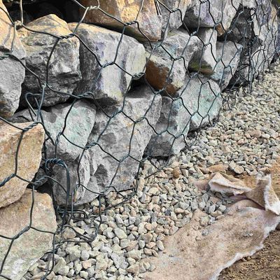 PVC Coated Hexagonal Gabion Mattress Gabion Stone Cages Customized Size
