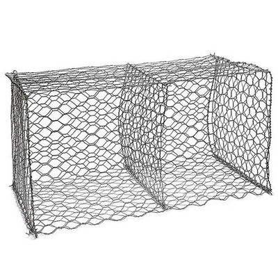 2.0x1.0x1.0 Wire Gabion Mesh Cage For Rocks Normal Twisted PVC Gabion Box