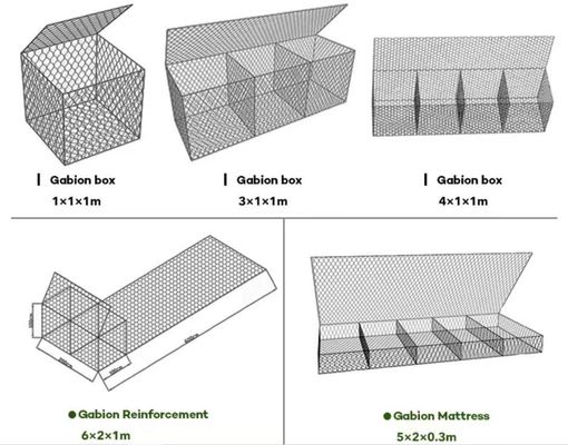River Bank Protection Galvanized Rock Cage Woven Hexagonal Flood Stone Gabion Box