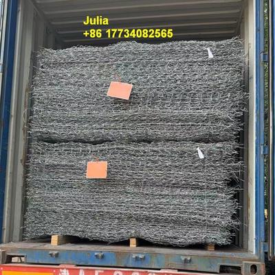Hexagonal Gabion Wall Cages Hot Dip Galvanized Steel for Riverbank Protection