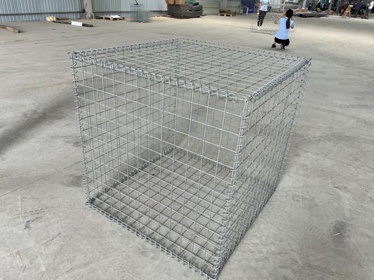 100X80X30Cm Gabion Mesh Cage Galvanized Welded Wire Mesh Gabion Basket Wall