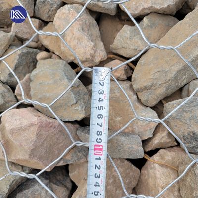 Hexagonal / Double Twist Galvanised Gabion Mattresses Wire Mesh Rock Gabion Cage
