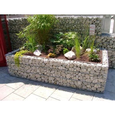 Heavy Duty Galvanized Gabion Planters 50x50mm Mesh For Garden Landscape