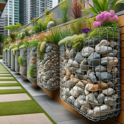 Garden Gabion Stone Cage Wall Welded High Strength Galvanized Gabion Basket