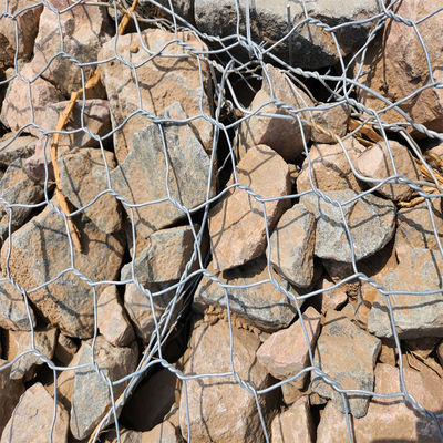Customized Size Gabion Wall 80 X100mm Modern Design Prevent Rock Breaking