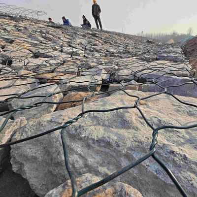 PVC Coated Wire Mesh Gabion Box Basket Stone Retaining Walls Rust Resistant