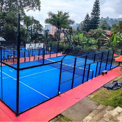 Panoramic Padel Tennis Court Padel Courts With Artificial Grass Synthetic Turf Carpets Welded Wire Mesh Fence