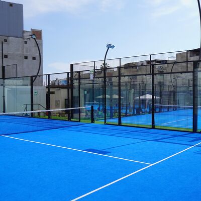 Blue White Line Paddle Tennis Courts Artificial Grass PU Backing Anti UV 10m*20m Outdoor Padel Court