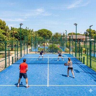 Padel Court Construction System With Glass Panels Steel Frame