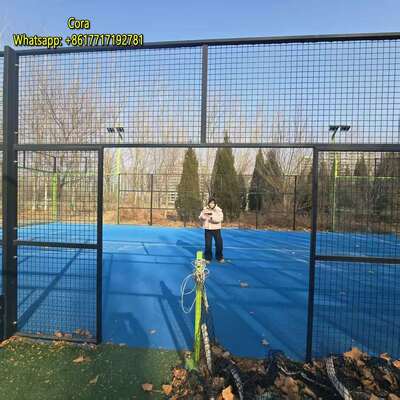 Professional Padel Tennis Court Construction With Panoramic Glass Walls Specialized Turf