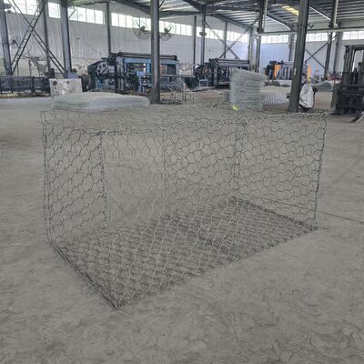 Economical Galvanized/PVC Coated 100mmx120mm Hexagonal Woven Gabion Basket For Landscaping