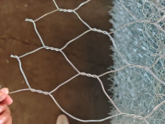 Economical Galvanized/PVC Coated 100mmx120mm Hexagonal Woven Gabion Basket For Landscaping