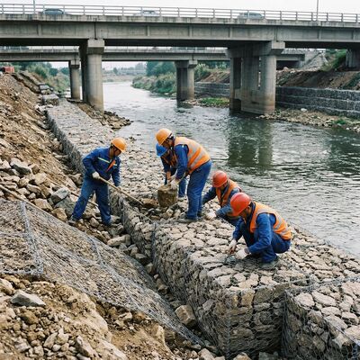 2*1*1m / 2*1*0.5m Stone Filled Gabion Mesh Cage for Slope Water Conservancy Protection Project