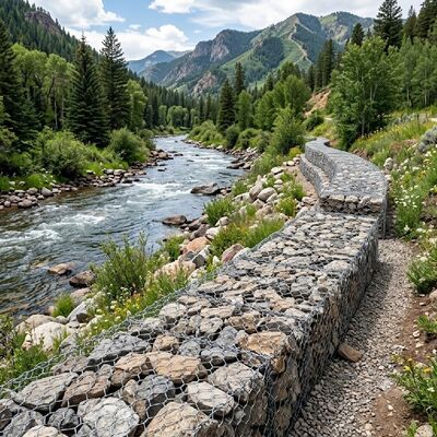 Heavy Galvanized Hexagonal Wire Mesh Gabions For River Bank Protection And Erosion Control