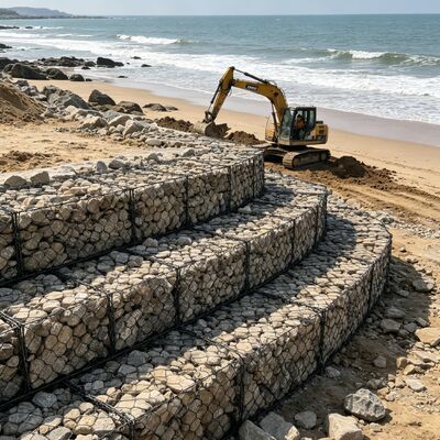PVC Coated Gabion Wire Mesh Durable Retaining Wall Basket for Soil Stabilization