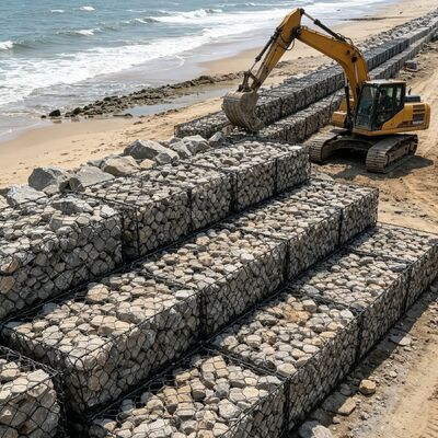 PVC Coated Gabion Wire Mesh Durable Retaining Wall Basket for Soil Stabilization
