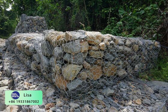 PVC Coated Gabion Retaining Wall, Anti-Corrosion Stone Basket Mesh For Coastal Landscape Slope Retaining & Garden Decoration