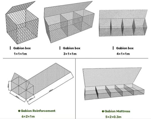 Hexagonal Hole Shape Gabion Mesh Cage Zinc Coating 240 300 Gm2 Aperture 60x80mm Heavy Duty Mesh for Erosion Control and Construction Projects