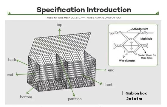 Zinc Coating 240300 Gm2 Gabion Wire Mesh Cage Heavy Gauge Wire Mesh Cage for Erosion Control and Soil Retention Applications