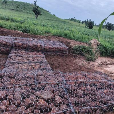 Last Longer Fast Delivery Double Twist Gabion Mesh Cage With 80*100mm 2.7mm For Slope Protection
