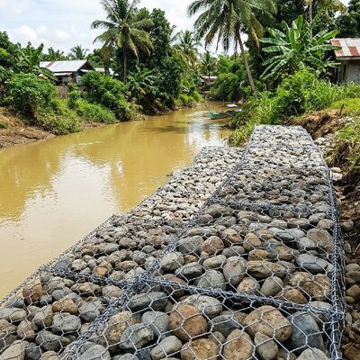 Ready Stock 2x1x1m Gabion Box Double Twisted Hexagonal Woven Gabion Basket for Retaining Wall