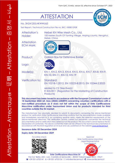 China Hebei KN Wire Mesh Co., Ltd. certification